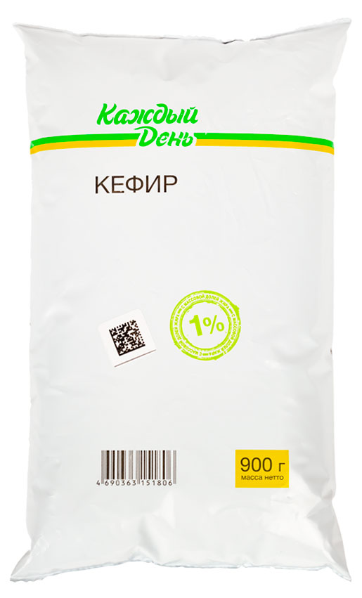 

Кефир Каждый день 1% БЗМЖ, 900 мл