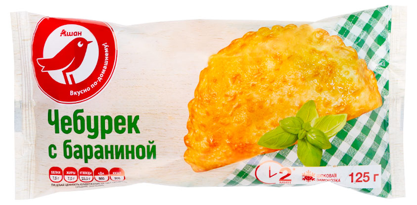 

Чебурек с бараниной АШАН Красная птица замороженный, 125 г