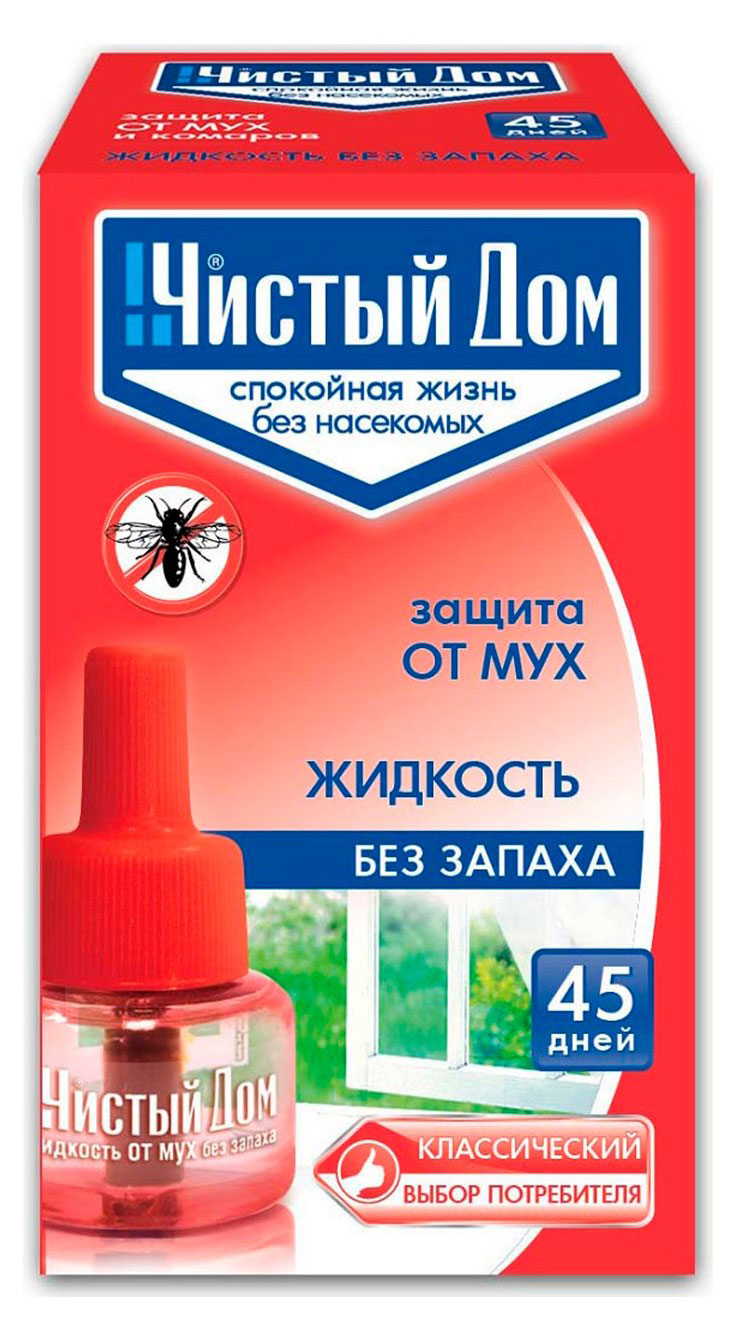 Изображение товара Жидкость для фумигатора Чистый дом Ликвидатор от мух 45 дней, 39 мл