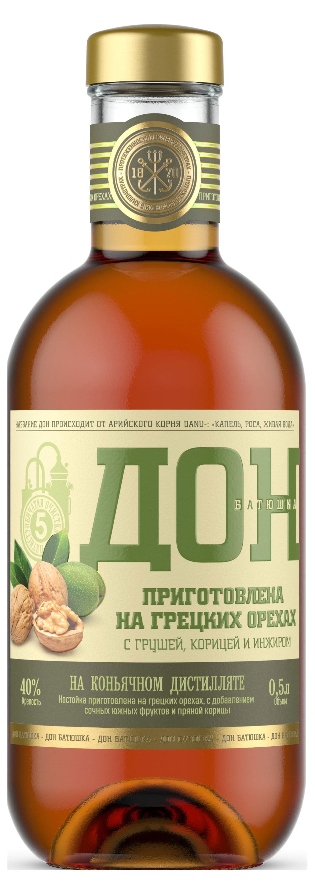 

Настойка Дон-Батюшка горькая на Грецких орехах Россия, 0,5 л