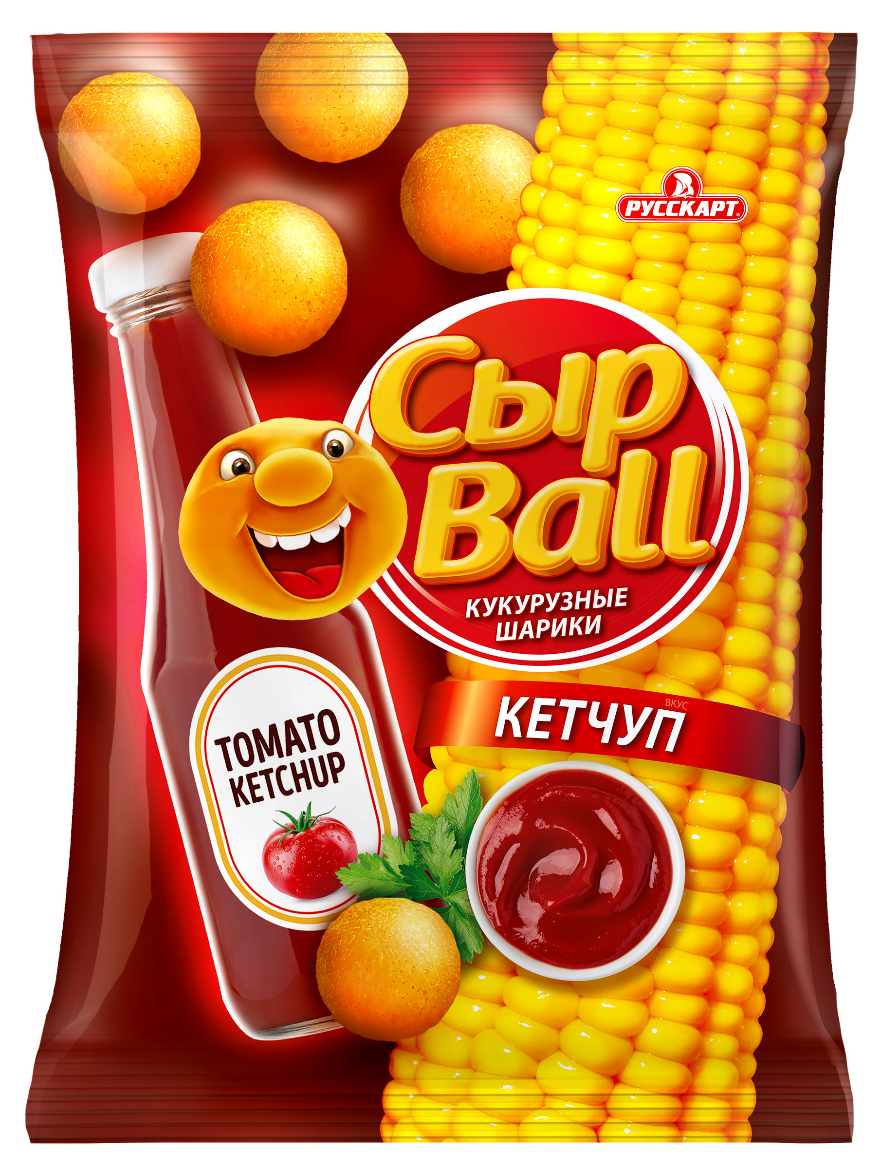 Изображение товара Шарики кукурузные «Русскарт» Сыр Ball Кетчуп, вес