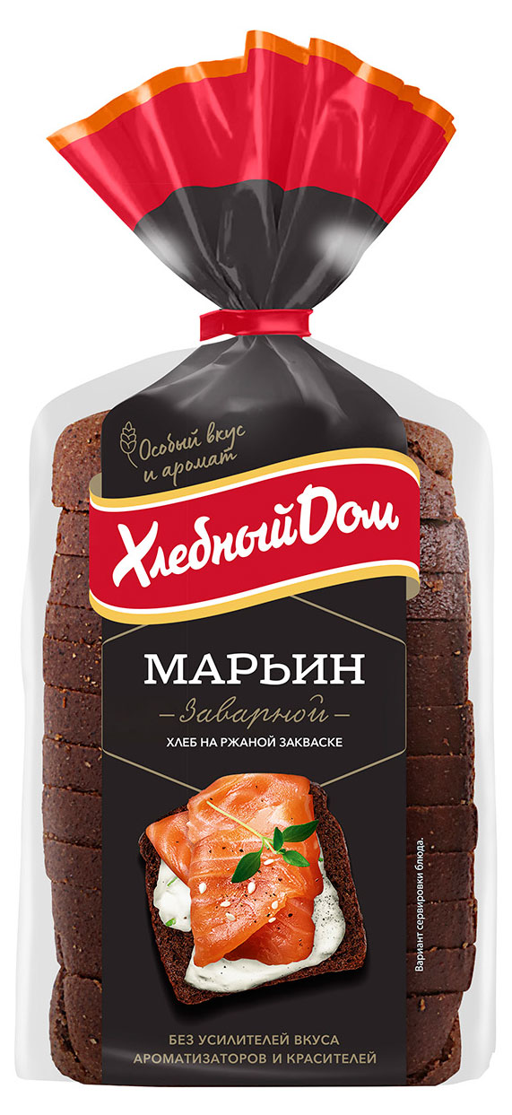 

Хлеб заварной Марьин Хлебный Дом на закваске нарезка, 350 г