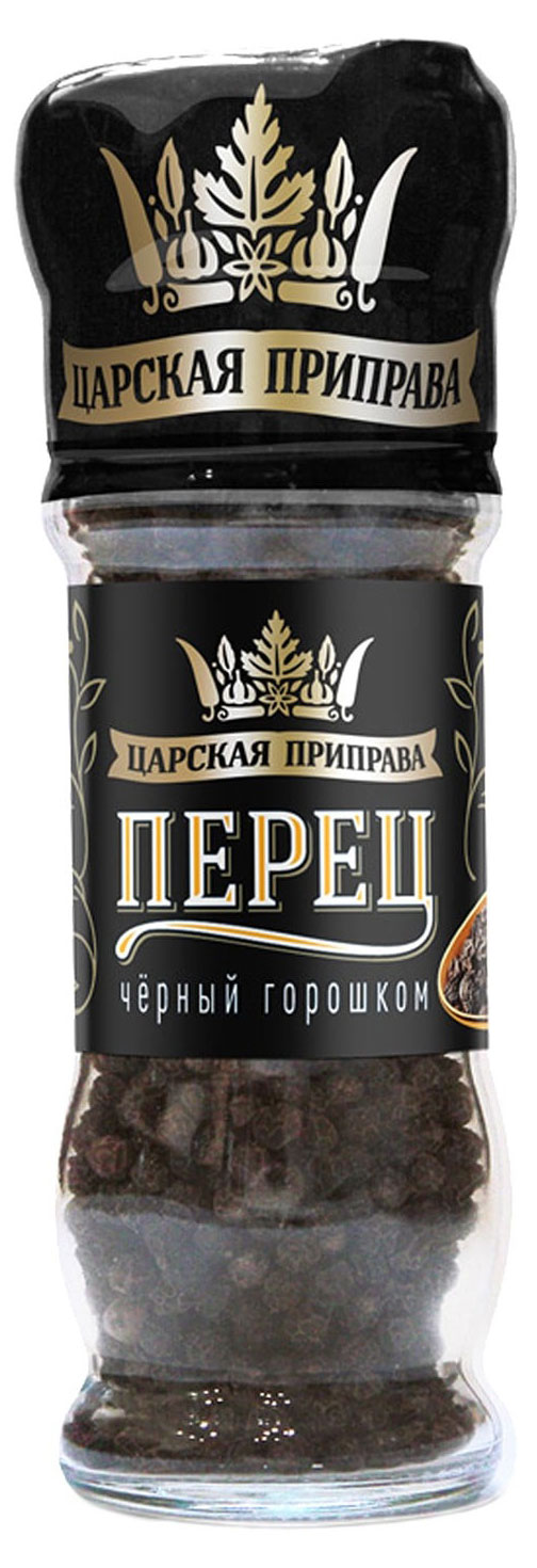 

Перец Царская приправа черный горошек мельница, 43 г
