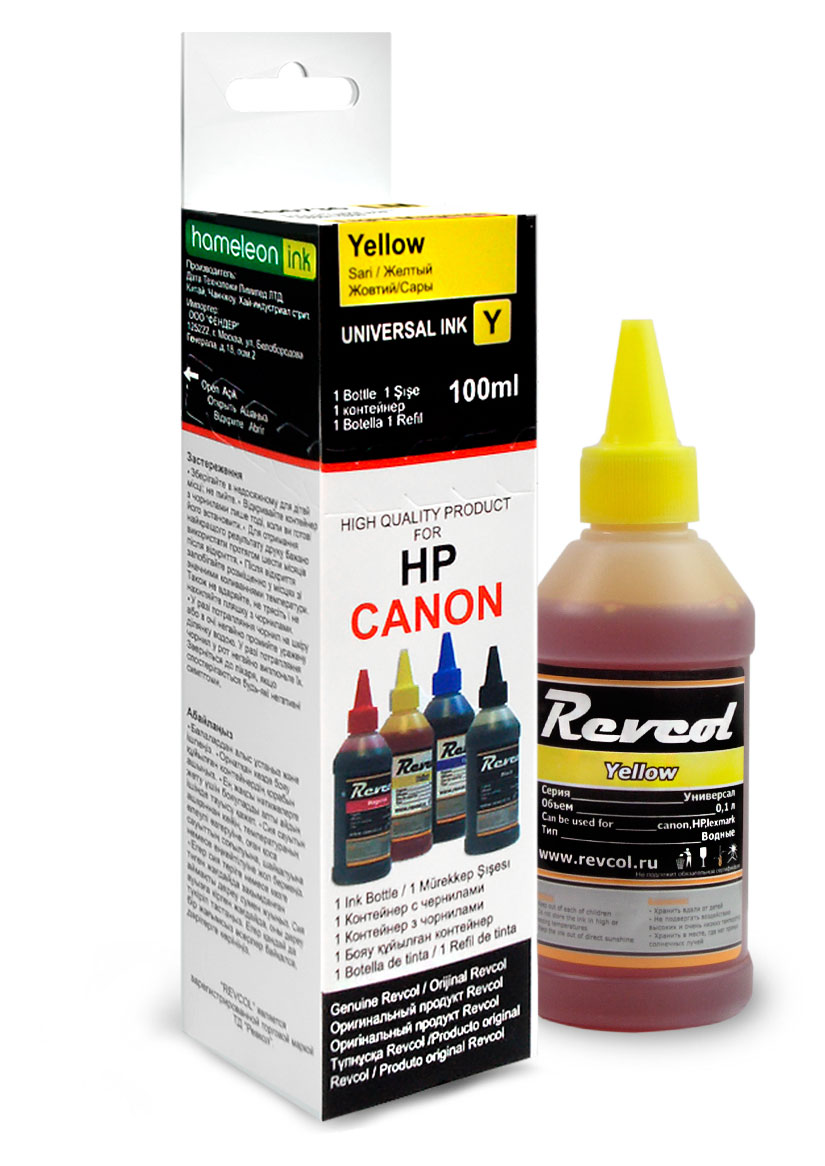 

Чернила Revcol для HP Canon Yellow Dye, 100 мл