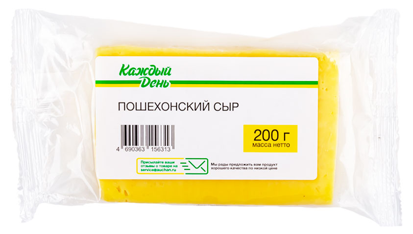 

Сыр полутвердый пошехонский Каждый день БЗМЖ, 200 г