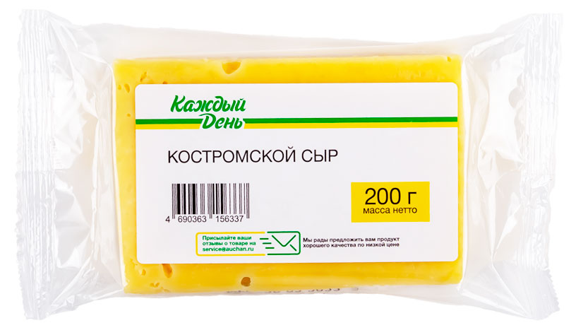 

Сыр полутвердый костромской Каждый день БЗМЖ, 200 г