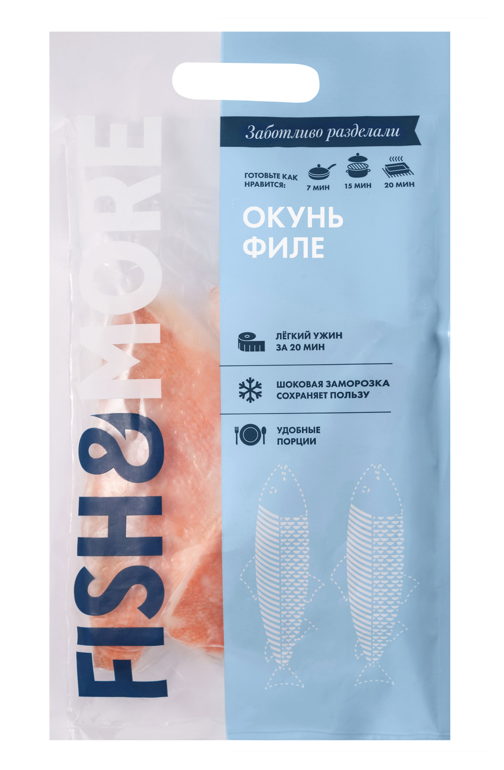 

Окунь замороженный Fish&More филе на коже, 500 г