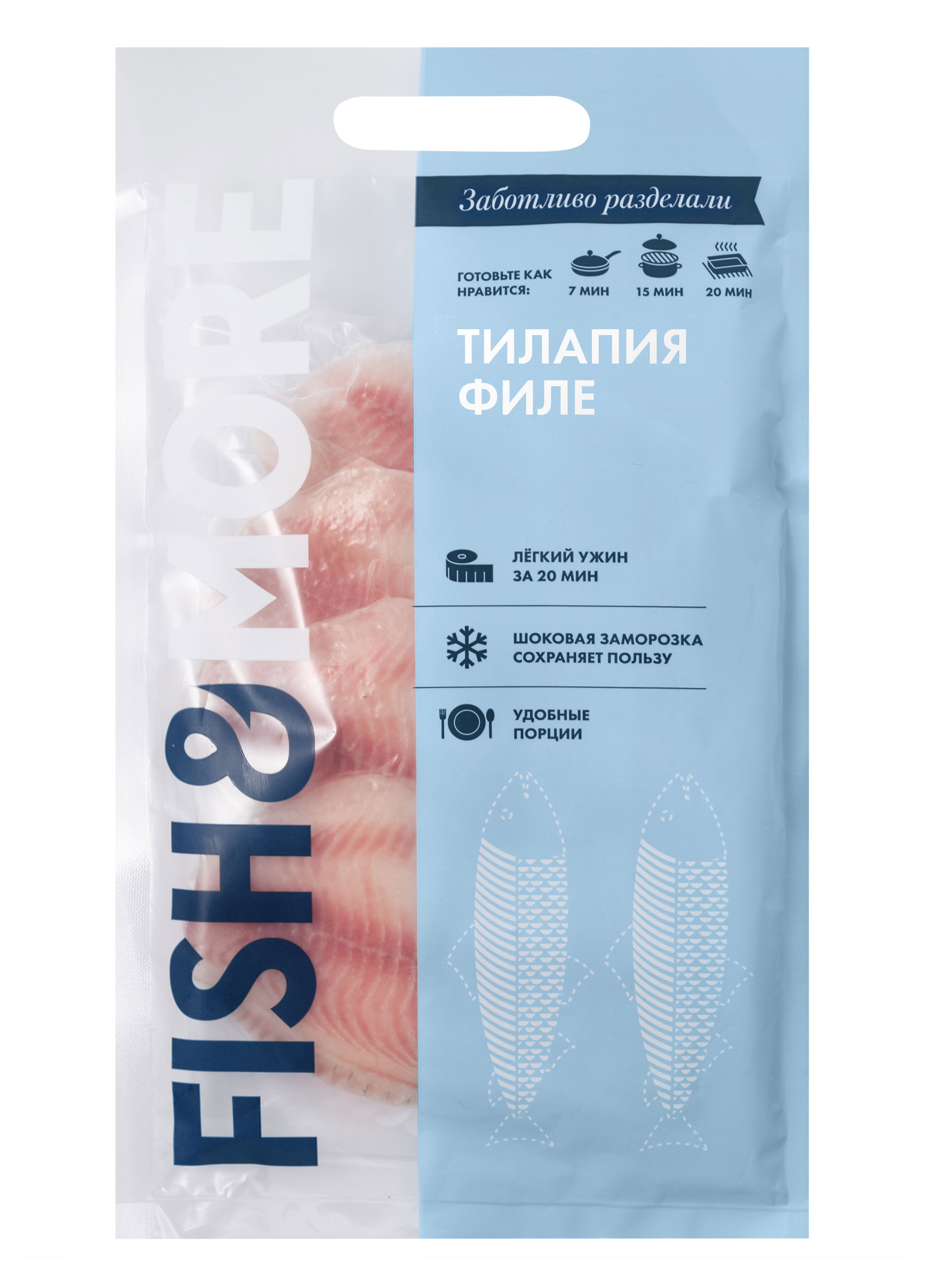 

Тилапия замороженная Fish&More филе без кожи, 500 г