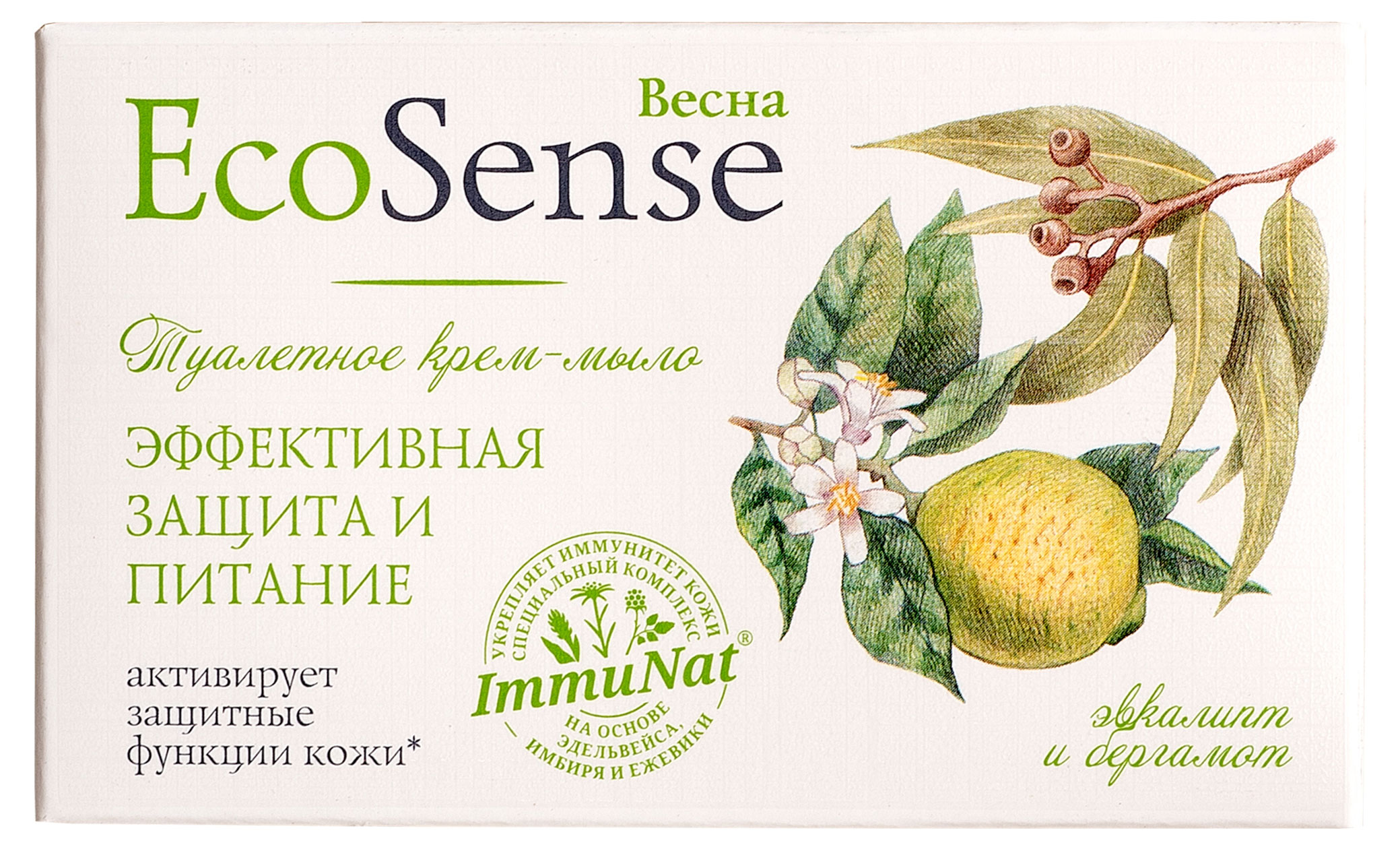 

Крем-мыло туалетное Весна Ecosense Эвкалипт и бергамот, 90 г