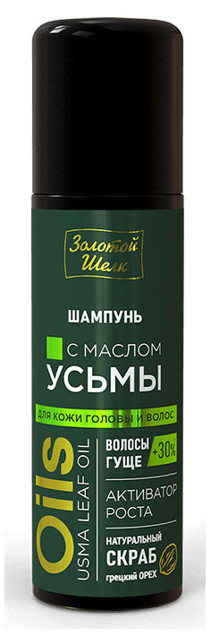 

Шампунь для волос и кожи головы Золотой Шелк c маслом Усьмы и натуральными скрабирующими частицами, 150 мл