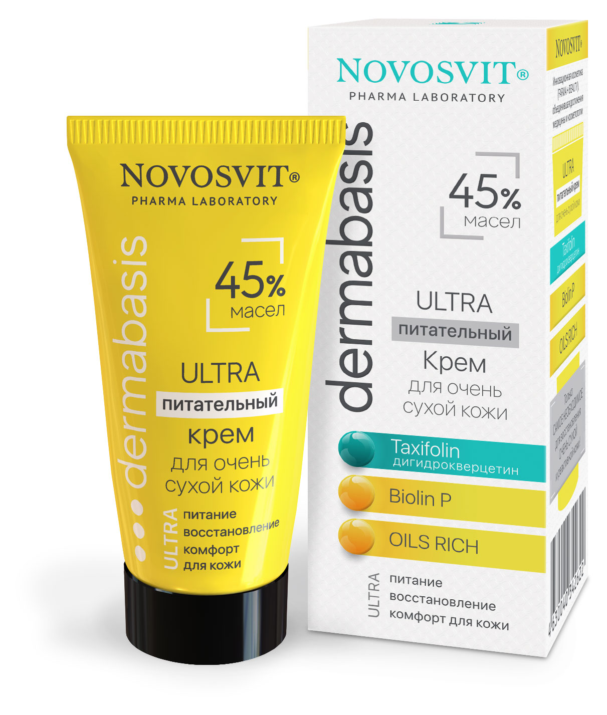 

Крем для лица Novosvit Dermabasis Ultra питательный 45% масел для очень сухой кожи, 50 мл