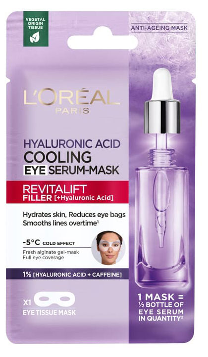 

Маска-сыворотка для области вокруг глаз L'Oreal Paris Revitalift Филлер охлаждающая тканевая, 11 г
