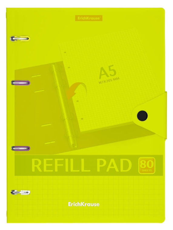 

Тетрадь общая ErichKrause Neon на кольцах в клетку А4, 80 л