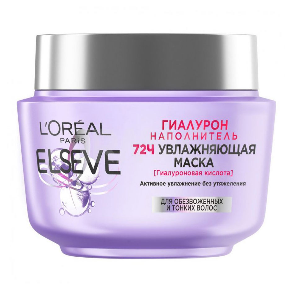 Изображение товара Маска для волос L'Oreal Paris Elseve Гиалурон Наполнитель увлажняющая для обезвоженных и тонких волос с гиалуроновой кислотой, 300 мл