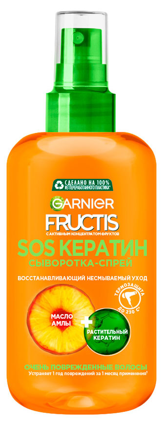 Изображение товара Сыворотка-спрей для волос Garnier Fructis SOS Кератин для очень поврежденных волос, 150 мл