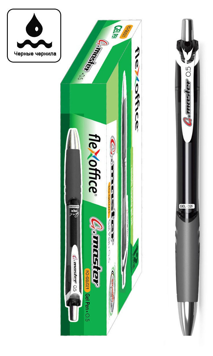 

Ручка гелевая Flexoffice Fo g-master черная, 0,5 мм