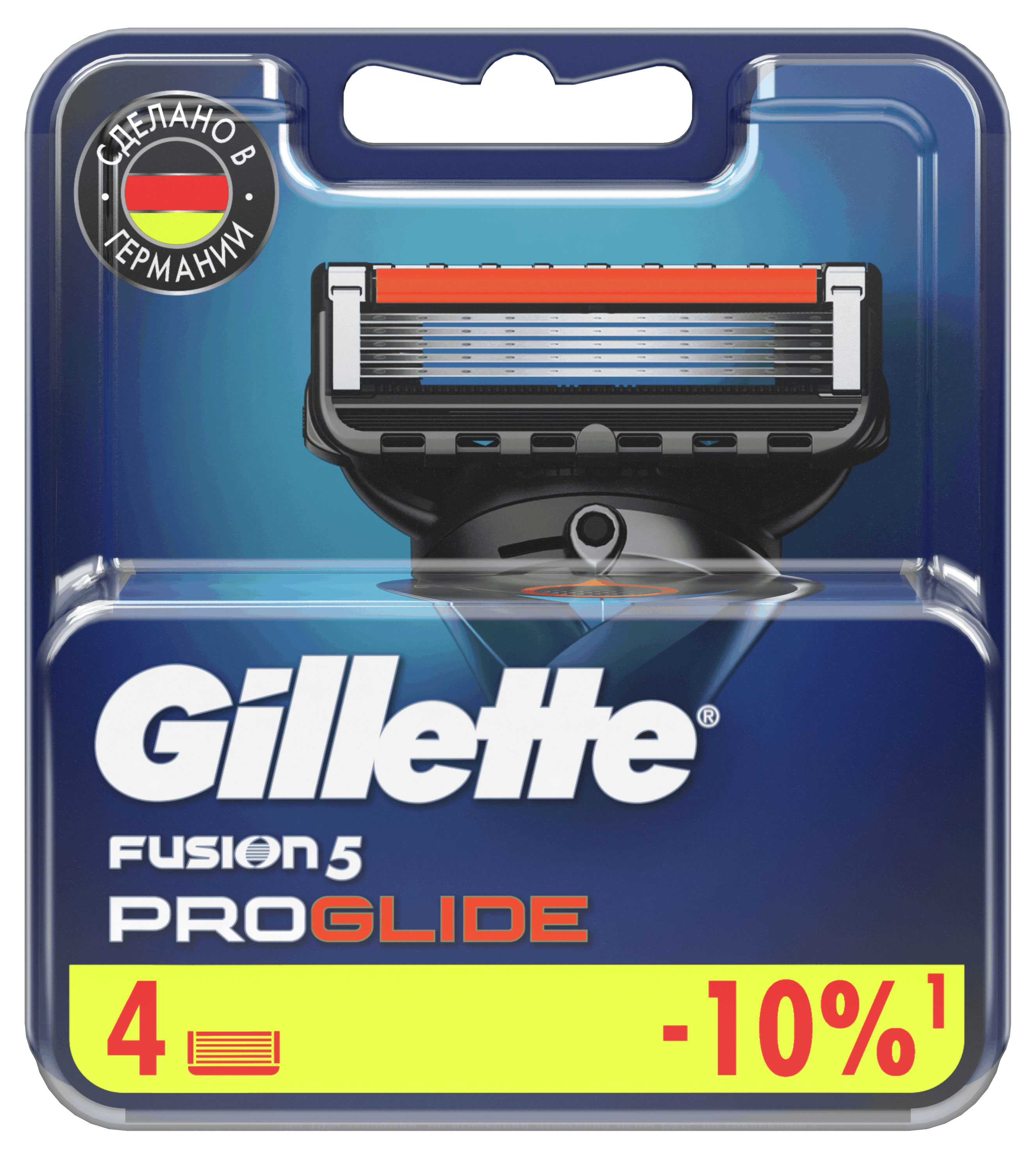 Изображение товара Сменные кассеты Gillette Fusion5 ProGlide 4 шт для безопасного и комфортного бритья