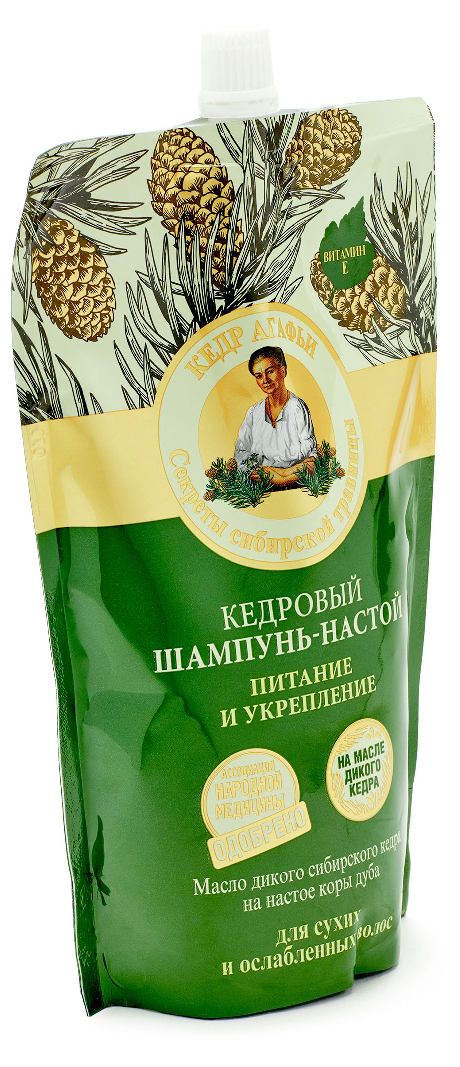 Изображение товара Шампунь-настой «Рецепты Бабушки Агафьи» Питание и укрепление кедровый, 500 мл