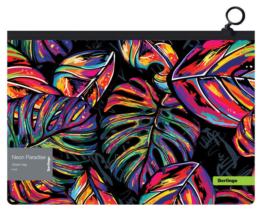 

Папка-конверт на молнии Berlingo Neon Paradise А4 180мкм, с рисунком
