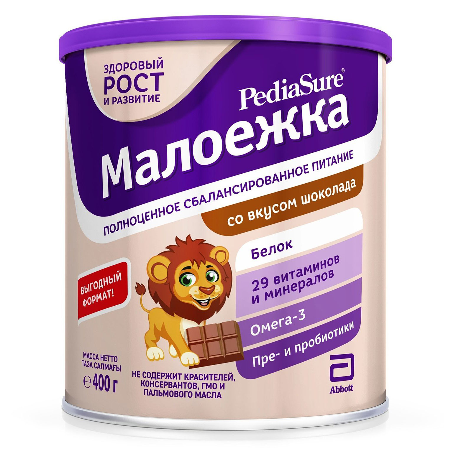 Изображение товара Педиасьюр Малоежка со вкусом шоколада сухая смесь 400 г для детей от 1 года