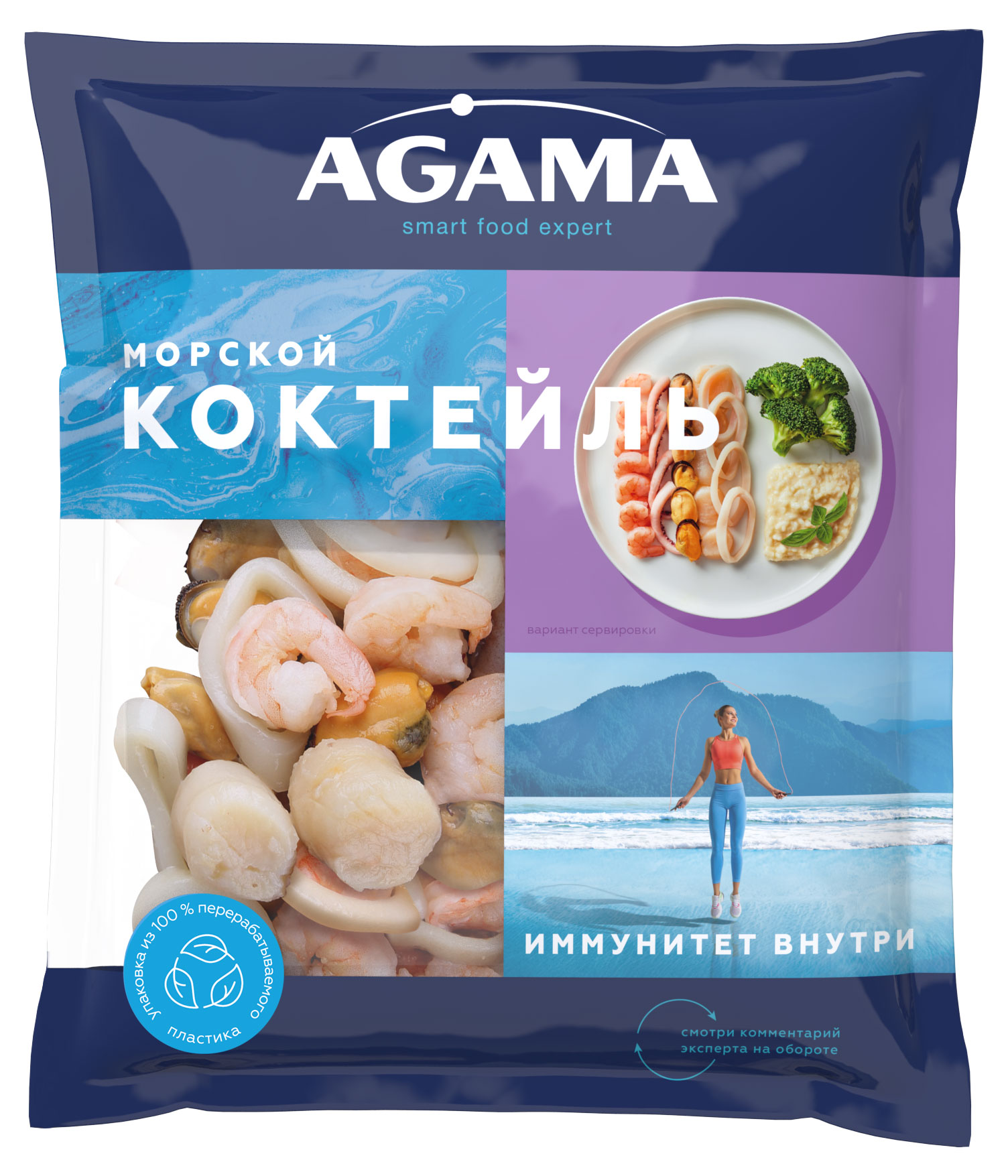 

Морской коктейль Agama сыромороженый, 300 г