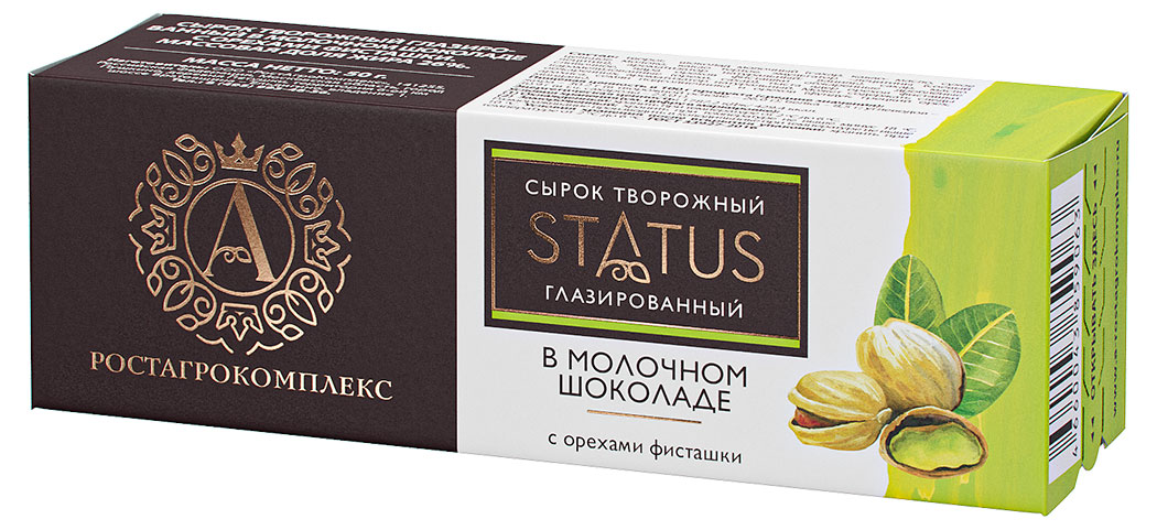 

Сырок творожный А.Ростагрокомплекс в молочном шоколаде с фисташками 26% БЗМЖ, 50 г