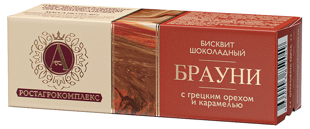 

Брауни шоколадный бисквит А.Ростагрокомплекс с грецким орехом и карамелью, 40 г