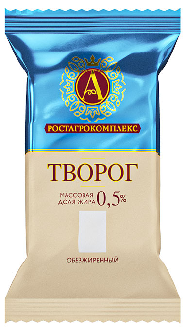 

Творог обезжиренный А.Ростагрокомплекс брикет 0,5% БЗМЖ, 180 г