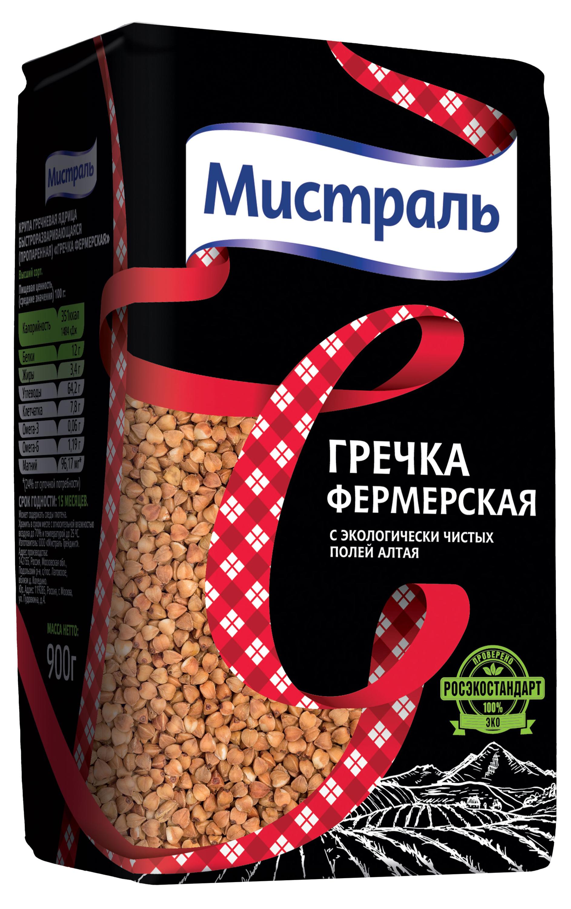 

Крупа гречневая Мистраль Фермерская ядрица, 900 г
