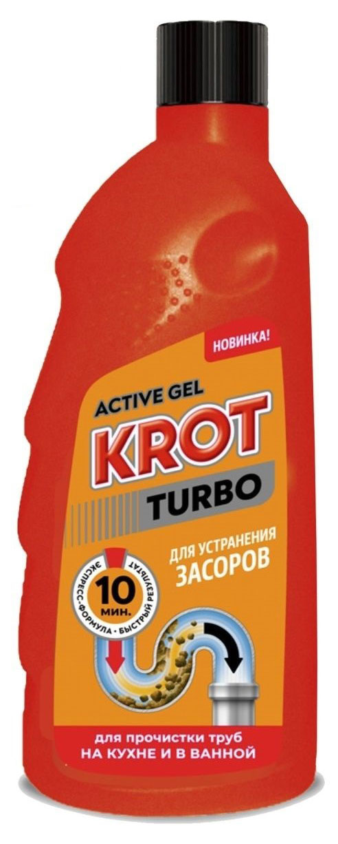 

Гель для устранения засоров Крот Turbo, 500 мл