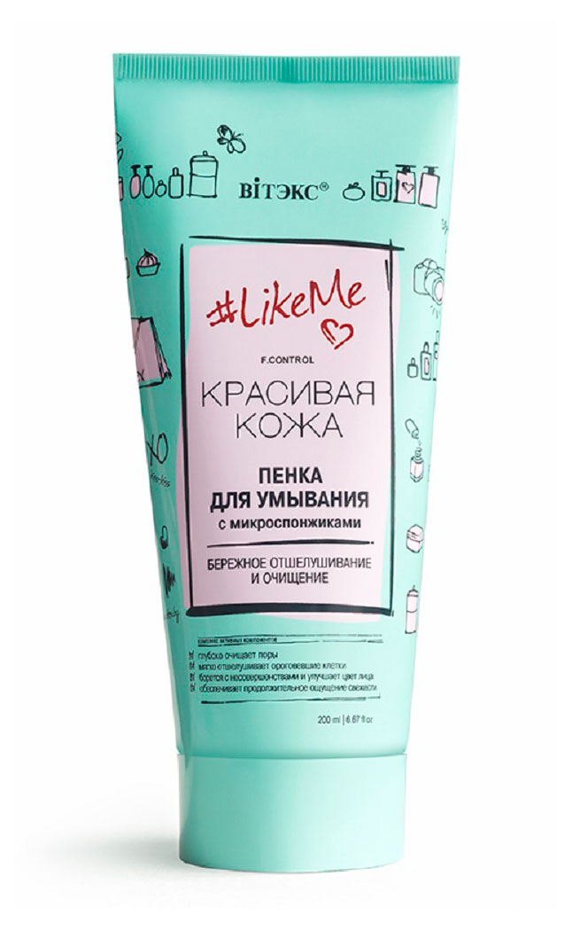 

Пенка для умывания Витэкс LikeMe Красивая кожа с микроспонжиками, 200 мл