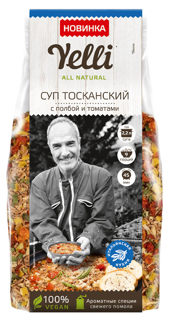 

Суп Yelli Тосканский полба с томатами, 200 г