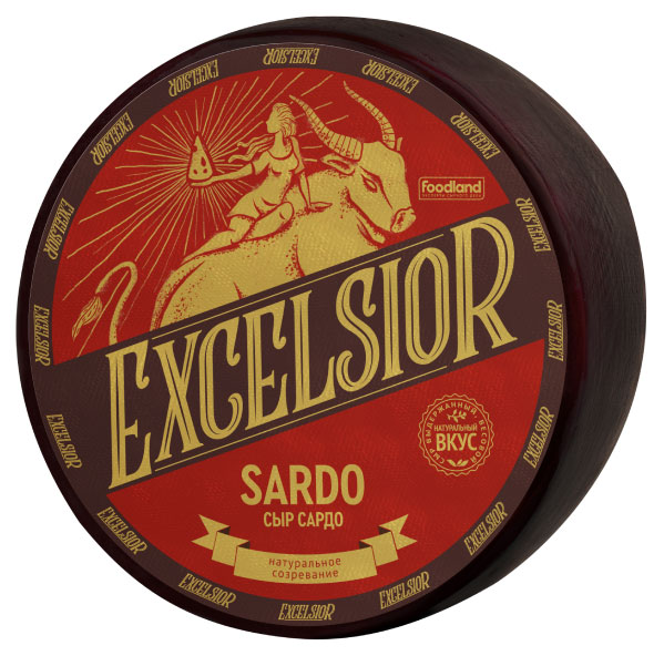 

Сыр твердый Excelsior Sardo Сардо выдержанный 6 месяцев 45% БЗМЖ, вес