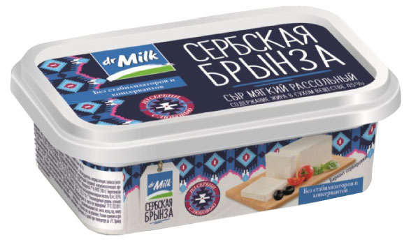 Изображение товара Сыр мягкий Dr.Milk Сербская брынза с рассолом 45% БЗМЖ, 150 г