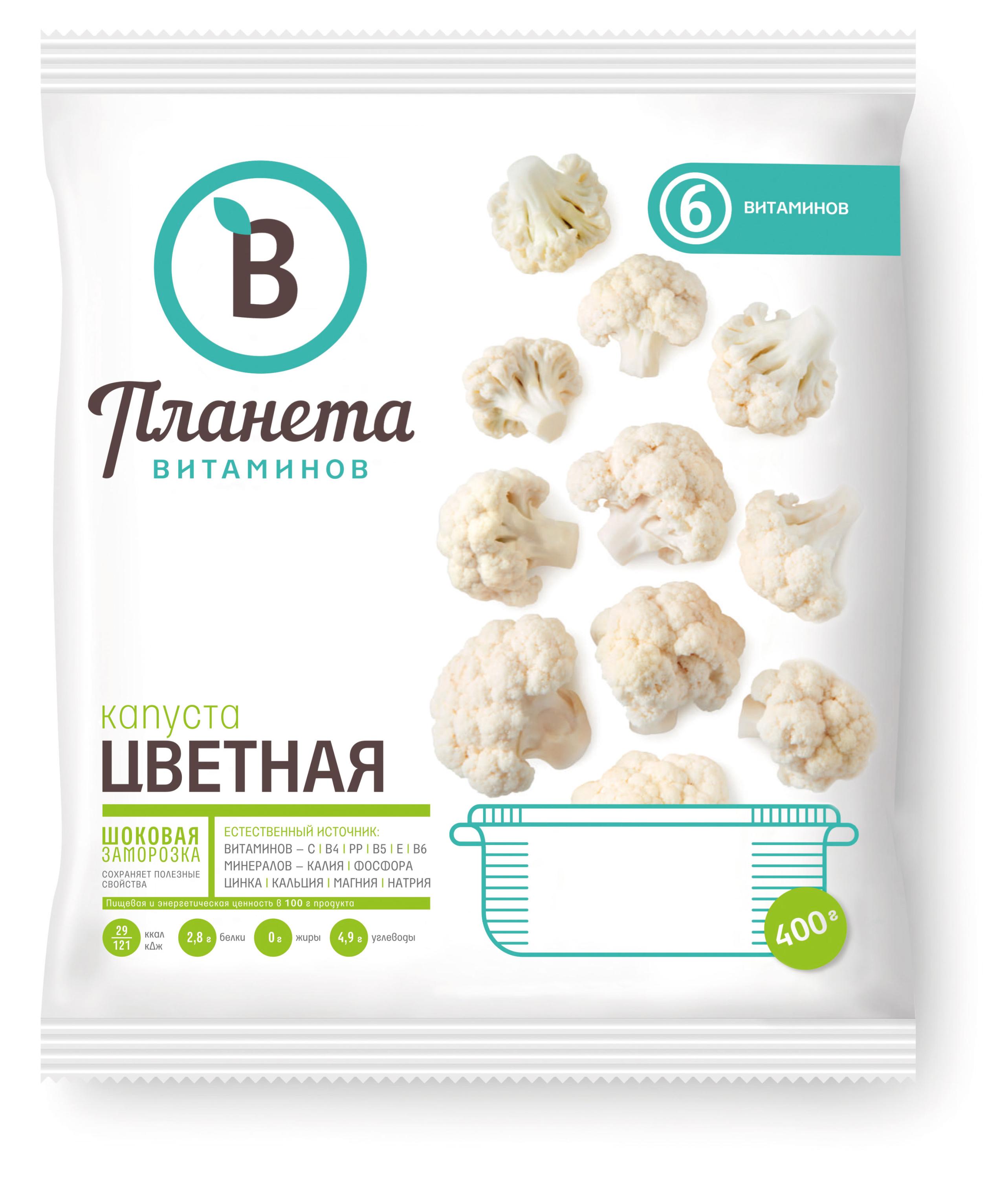 

Капуста цветная Планета Витаминов замороженная, 400 г