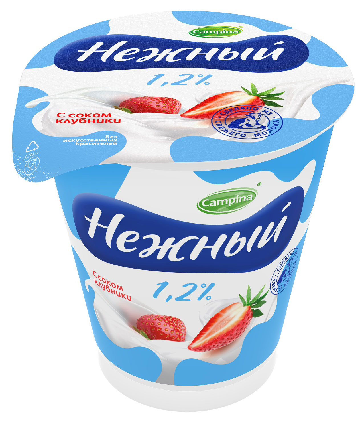 

Йогуртный продукт Нежный с соком клубники 1,2%, 320 г