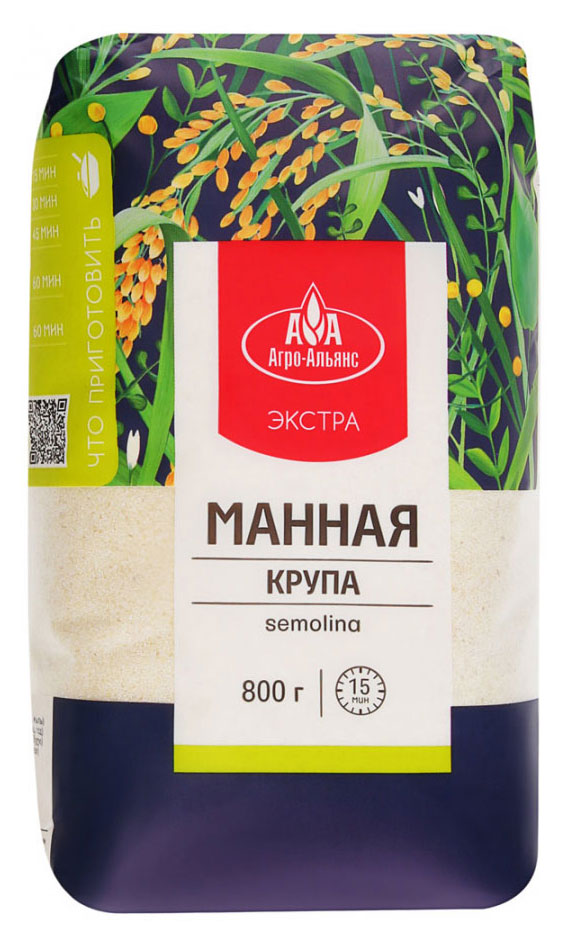 

Крупа манная Агро-Альянс Экстра, 800 г