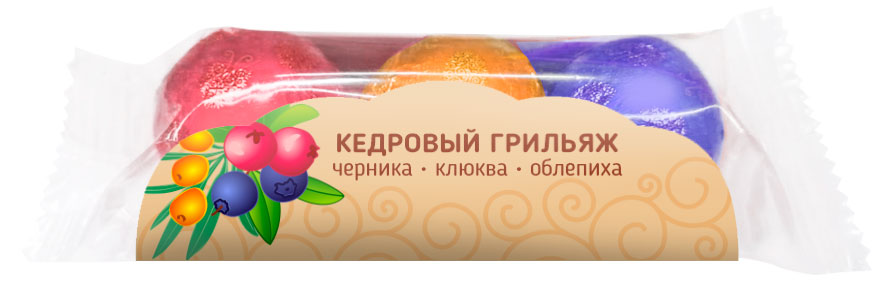 Изображение товара Грильяж Siberian Cedar ассорти клюква черника облепиха 40 г натур.
