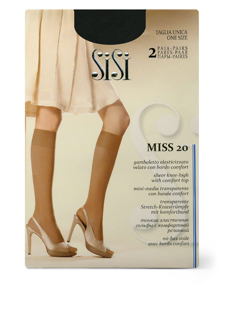 Изображение товара Женские гольфы SiSi Miss 20 den Nero 2 пары комфортные и эластичные