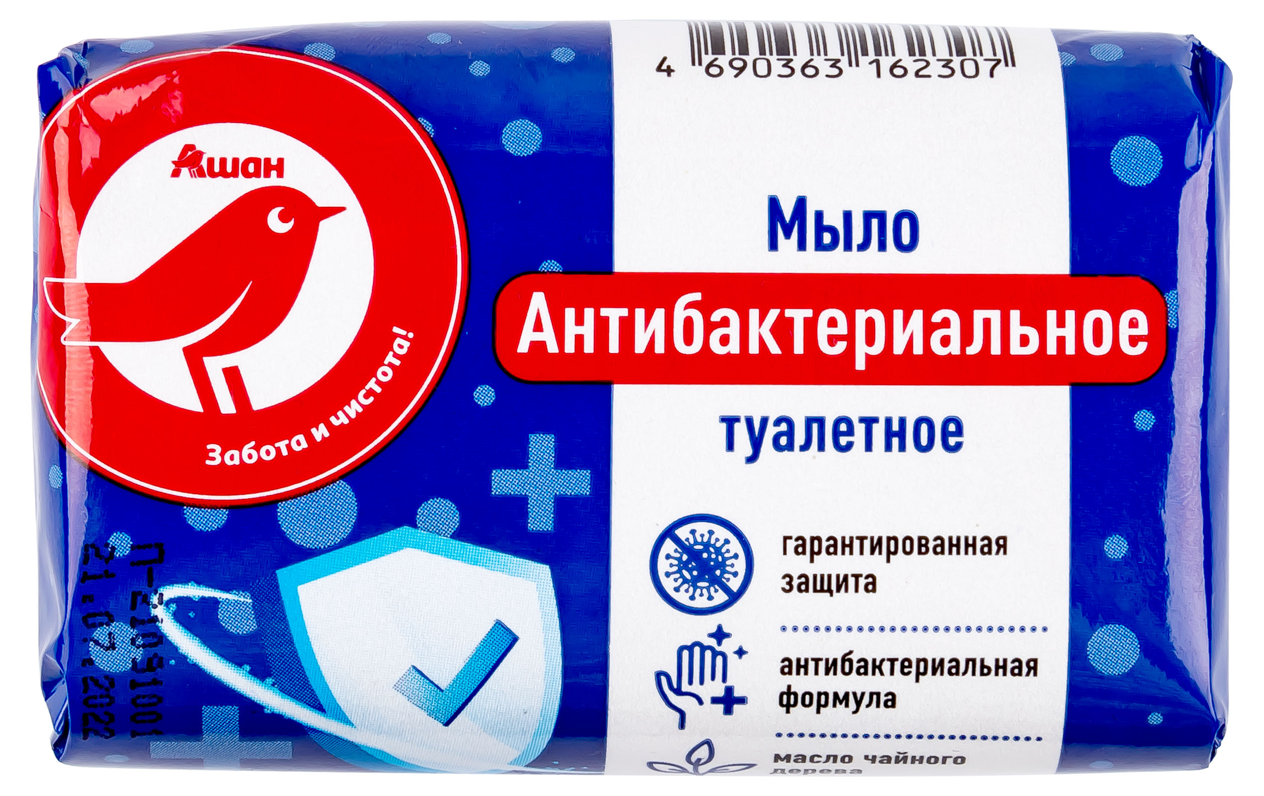 

Мыло АШАН Красная птица Антибактериальное, 90 г
