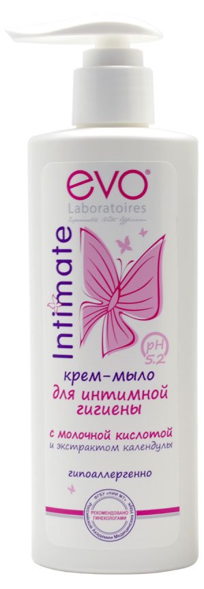 

Крем-мыло для интимной гигиены EVO Intimate молочной кислотой и экстрактом календулы, 200 мл