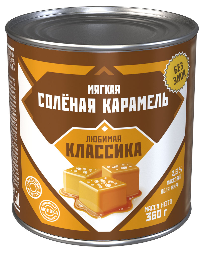 

Молоко сгущенное Любимая Классика Соленая карамель вареное 2,5% БЗМЖ, 360 г