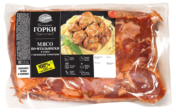 

Мясо свиное Ближние горки По-итальянски в соусе с вялеными томатами, ~ 1,2 кг