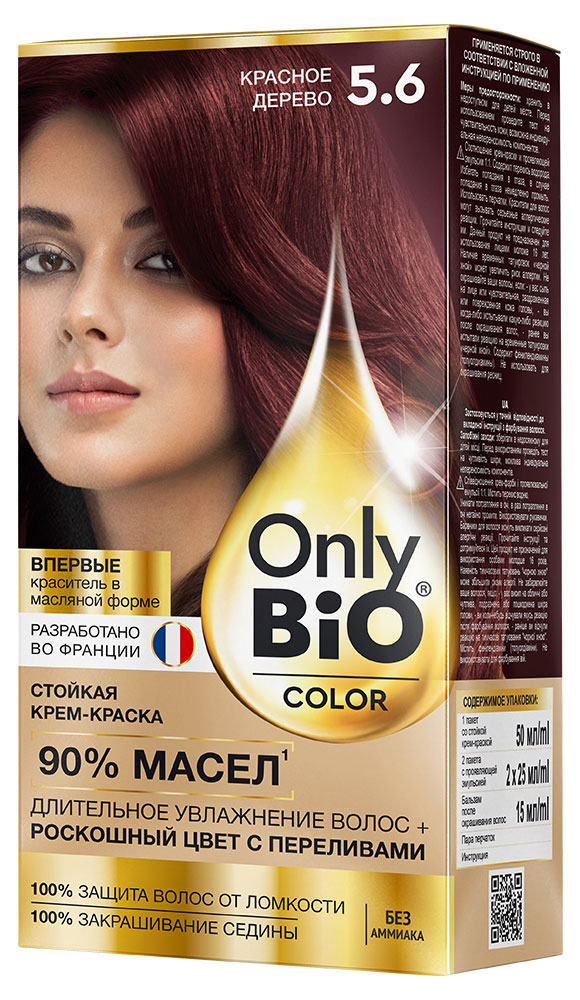 

Крем-краска для волос Фитокосметик Only Bio Color Тон 5.6 Красное дерево, 115 мл
