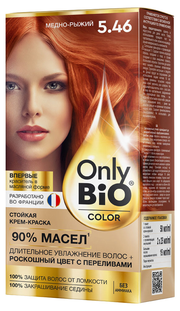 

Крем-краска для волос Фитокосметик Only Bio Color Тон 5.46 Медно-рыжий, 115 мл