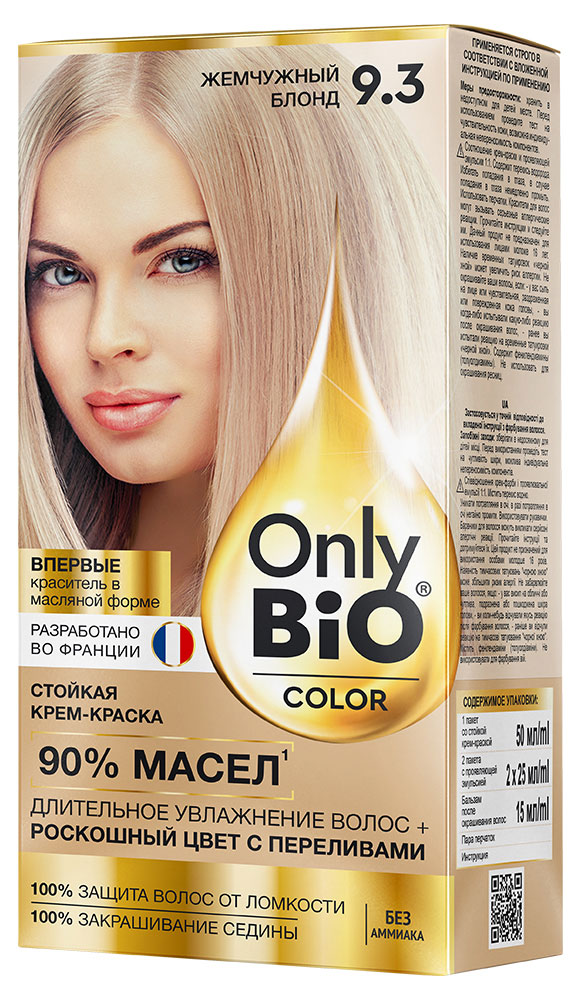 

Крем-краска для волос Фитокосметик Only Bio Color Тон 9.3 Жемчужный блонд, 115 мл