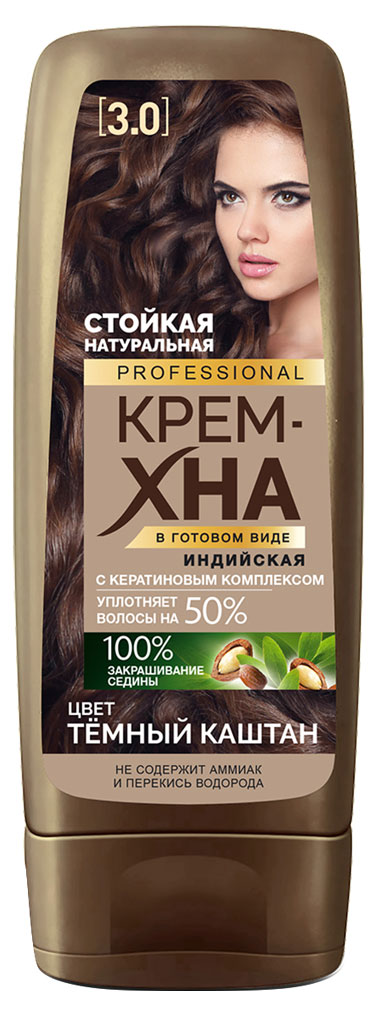 

Крем-хна Фитокосметик Professional индийская в готовом виде цвет Темный каштан, 140 мл