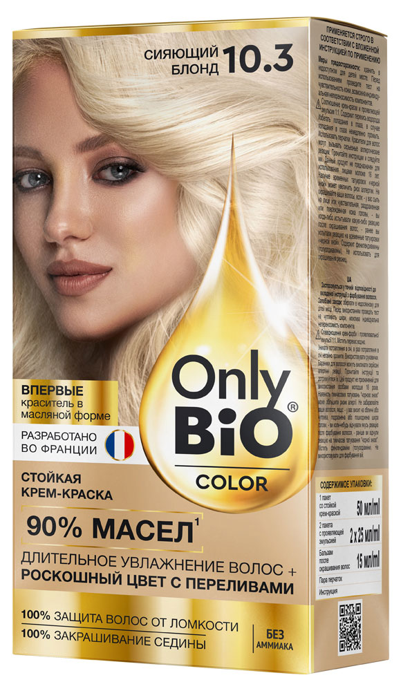 

Крем-краска для волос Фитокосметик Only Bio Color Тон 10.3 Сияющий блонд, 115 мл