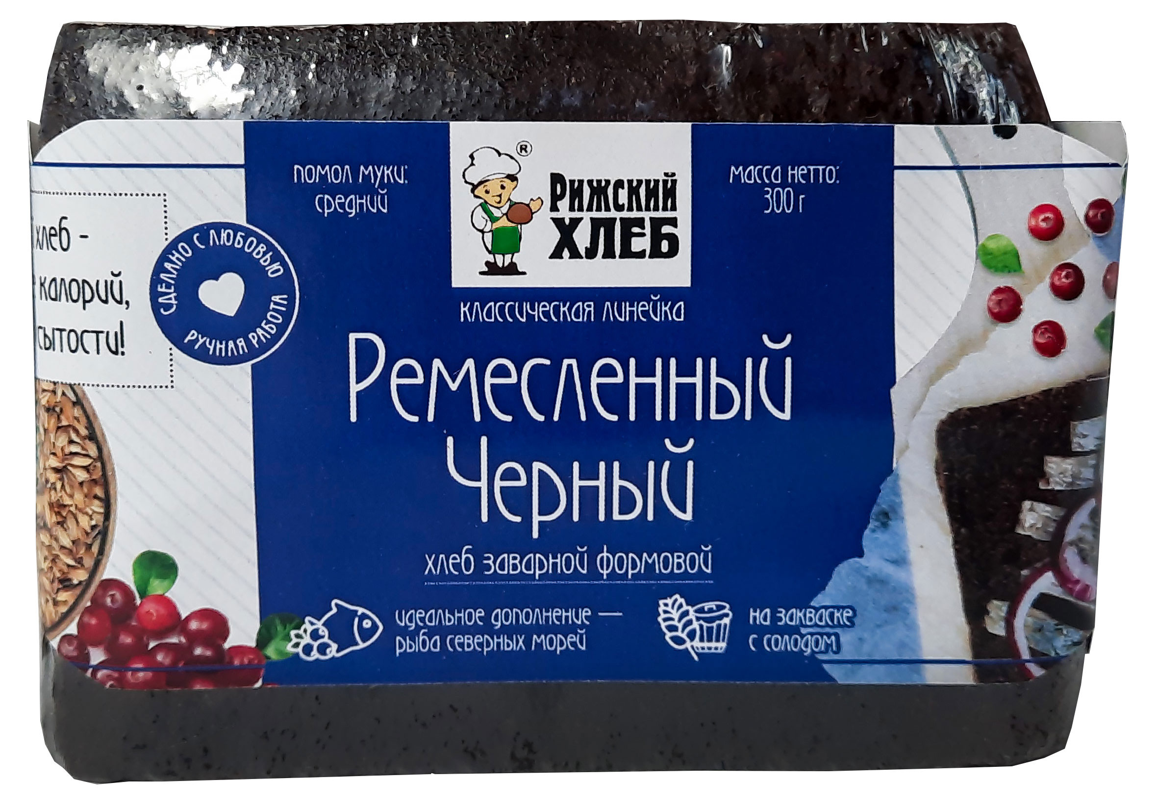 

Хлеб Рижский хлеб Ремесленный черный на закваске нарезка, 300 г