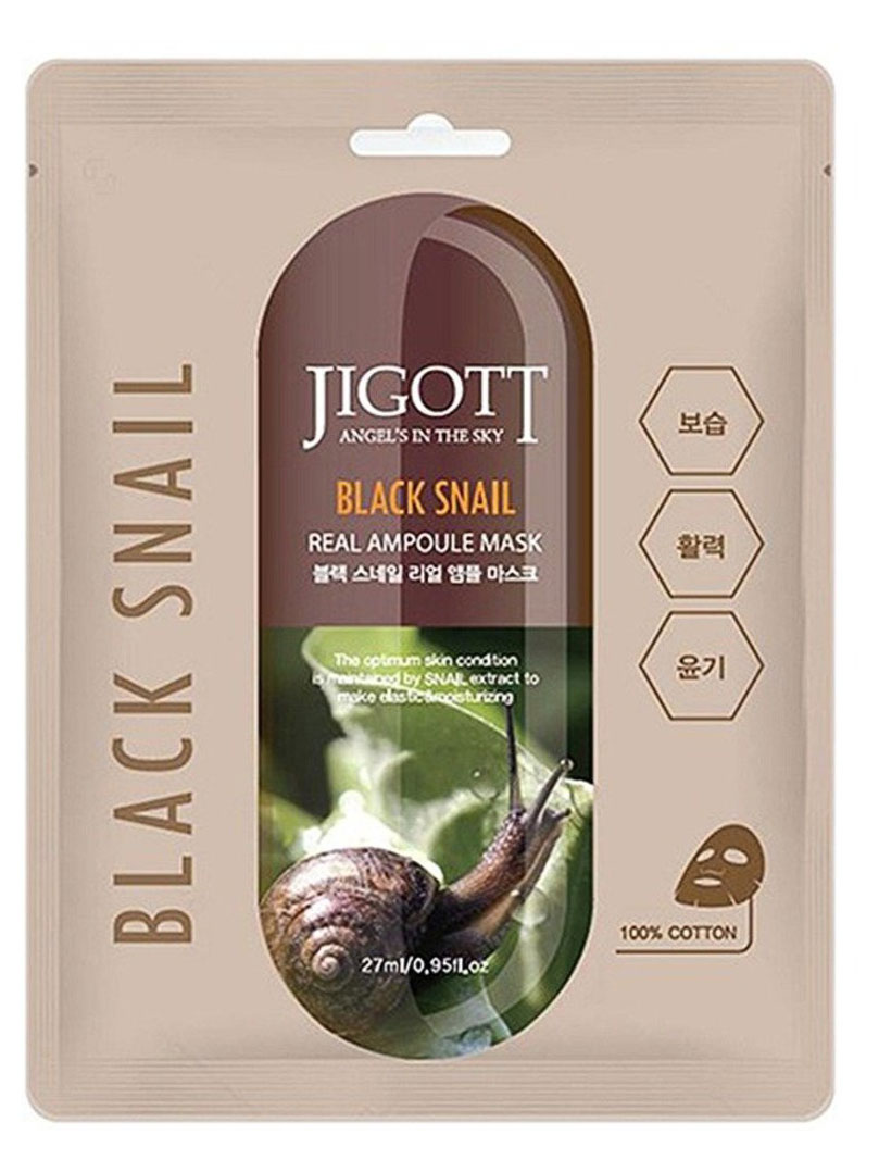 

Маска тканевая для лица Jigott Real Ampoule с муцином улитки, 27 мл